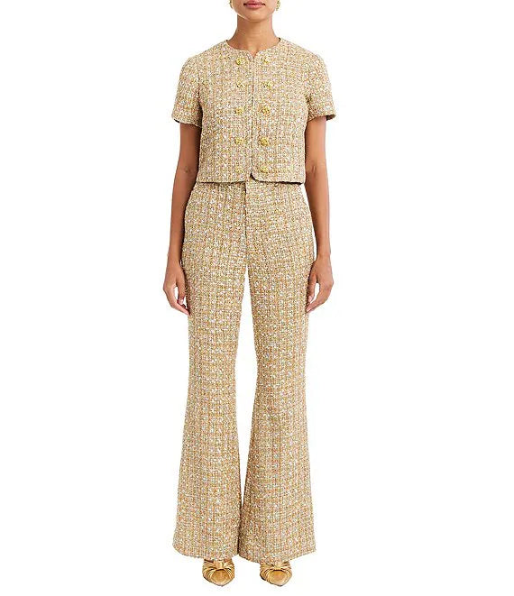 Theo Bell Bottom Tweed Pants