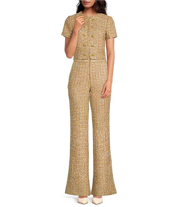 Theo Bell Bottom Tweed Pants