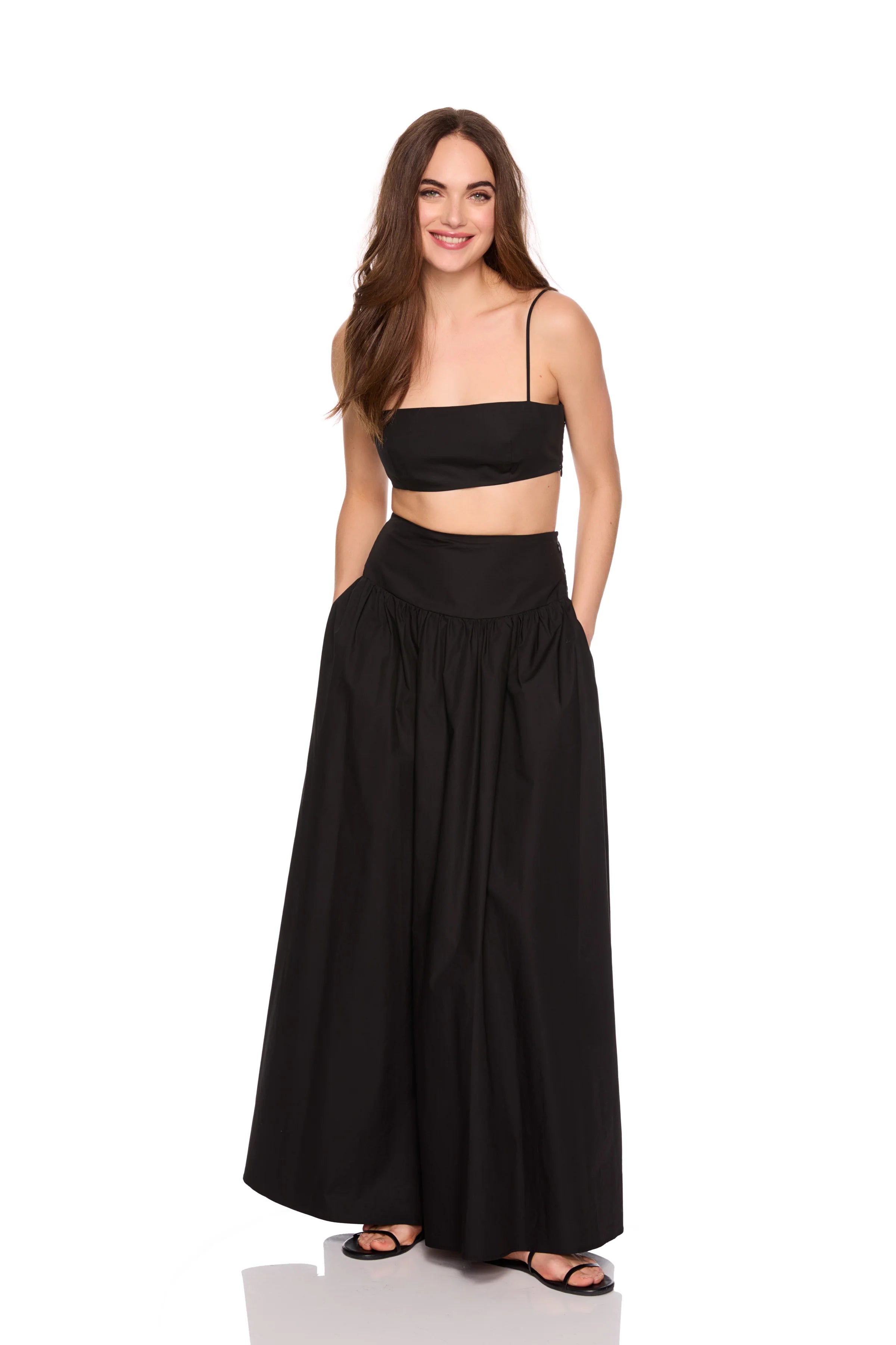 Poplin Drop Waist Skirt