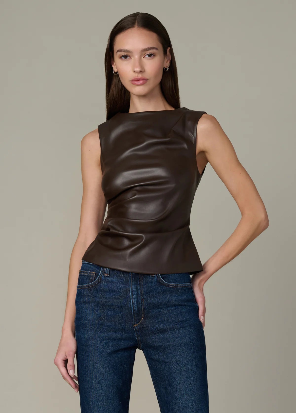 The Meg Vegan Leather Top