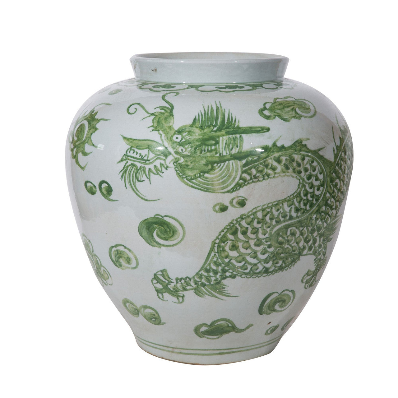 Mint Green Dragon Open Top Jar