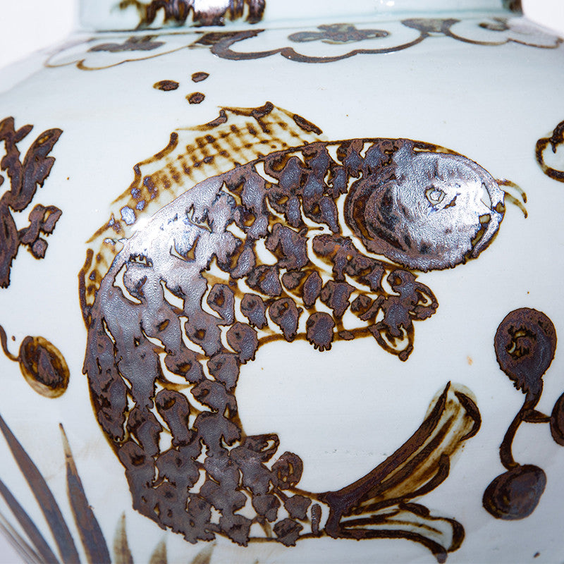 Rusty Brown Fish Jar