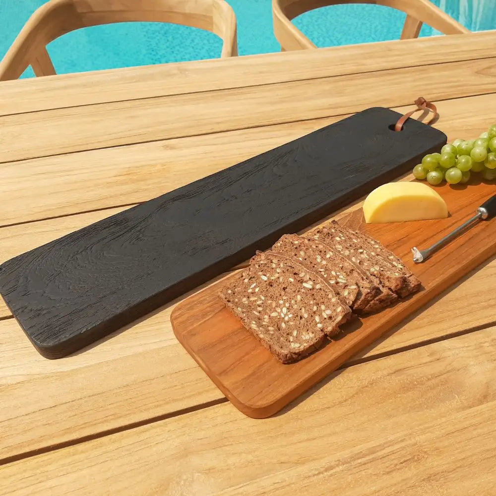 Nordic Style Teak Charcoal Charcuterie/Cutting Board