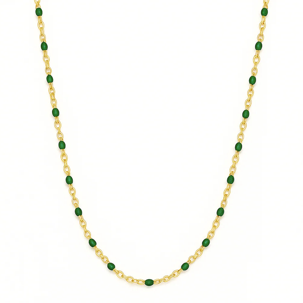 Evie Green Dainty Enamel Necklace