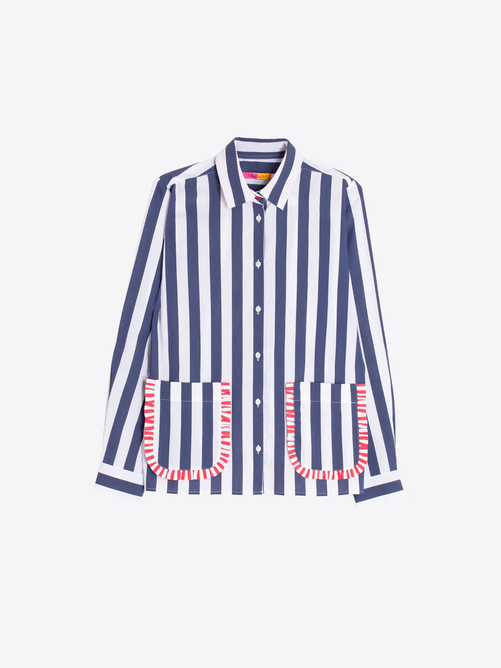 Striped Shirt with Contrast Pockets