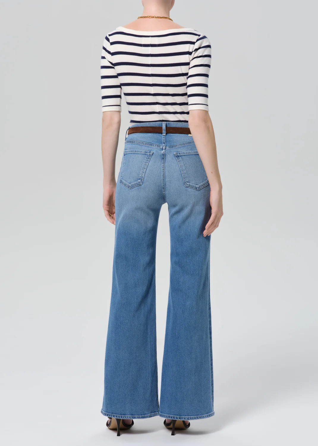 Kimberly Patch Pocket Flare Jeans in Adore
