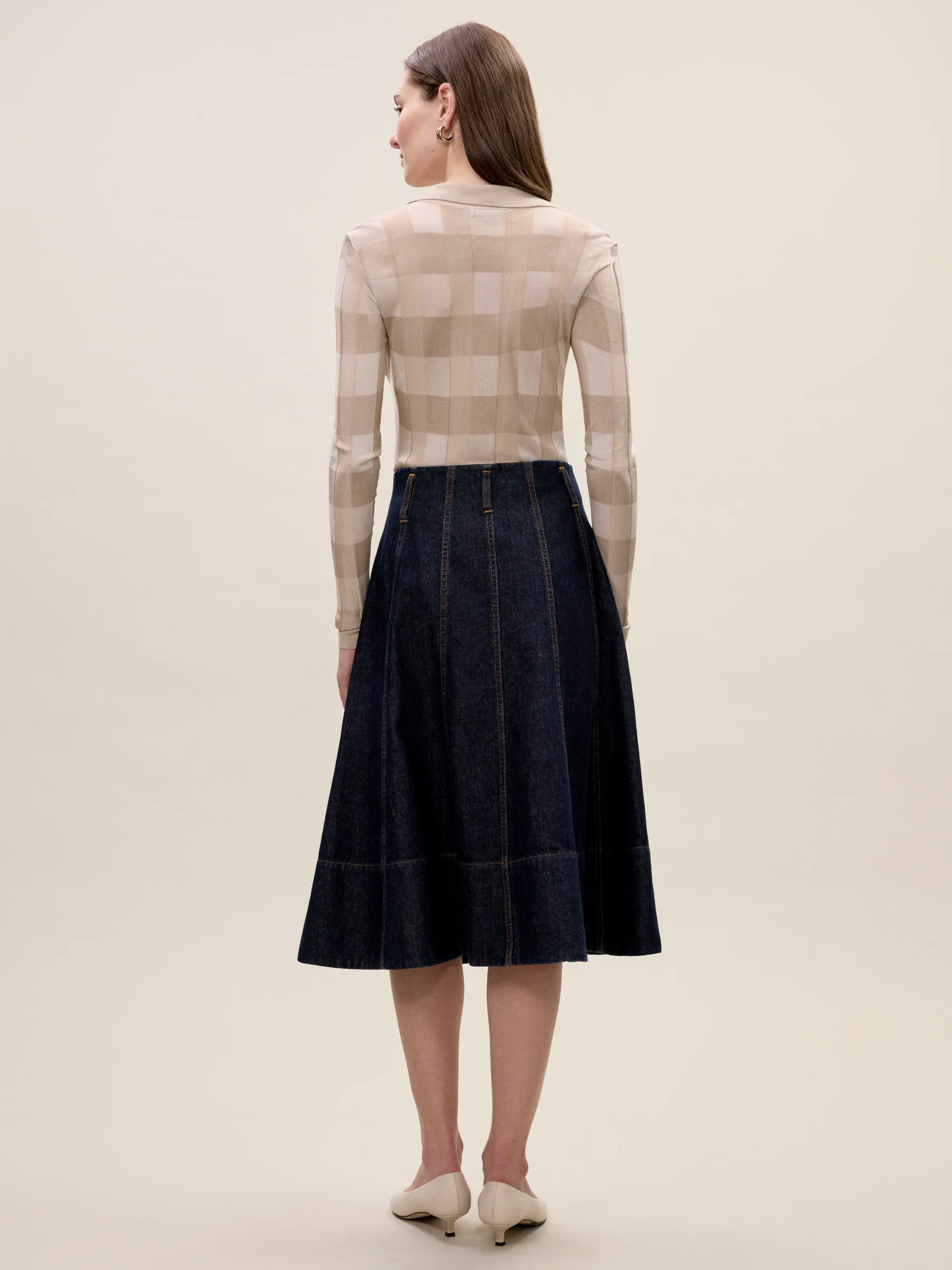 Sheer Gingham Sweater