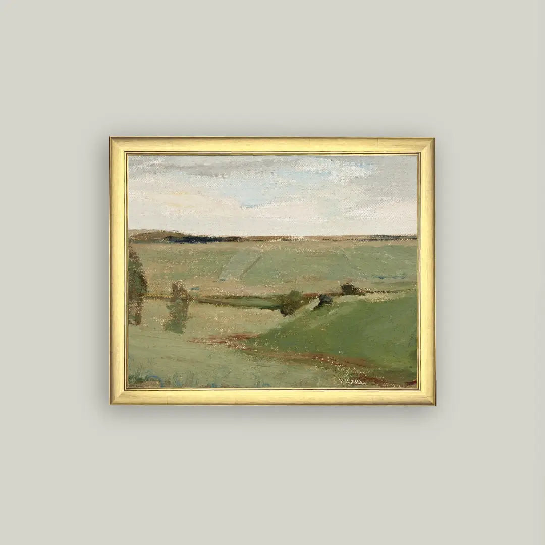 Studies By A River Framed Antique Art