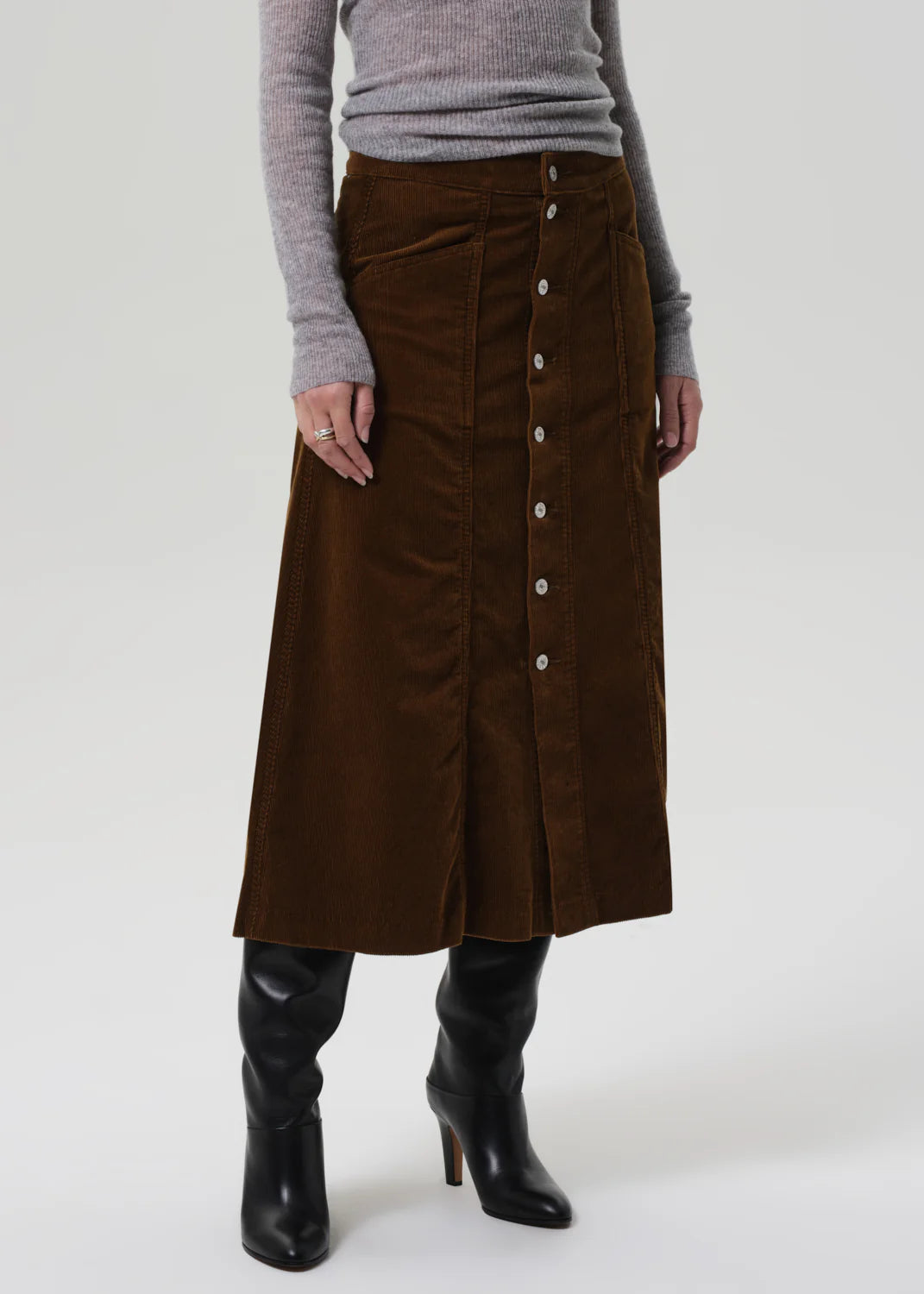 Devin A Line Corduroy Skirt