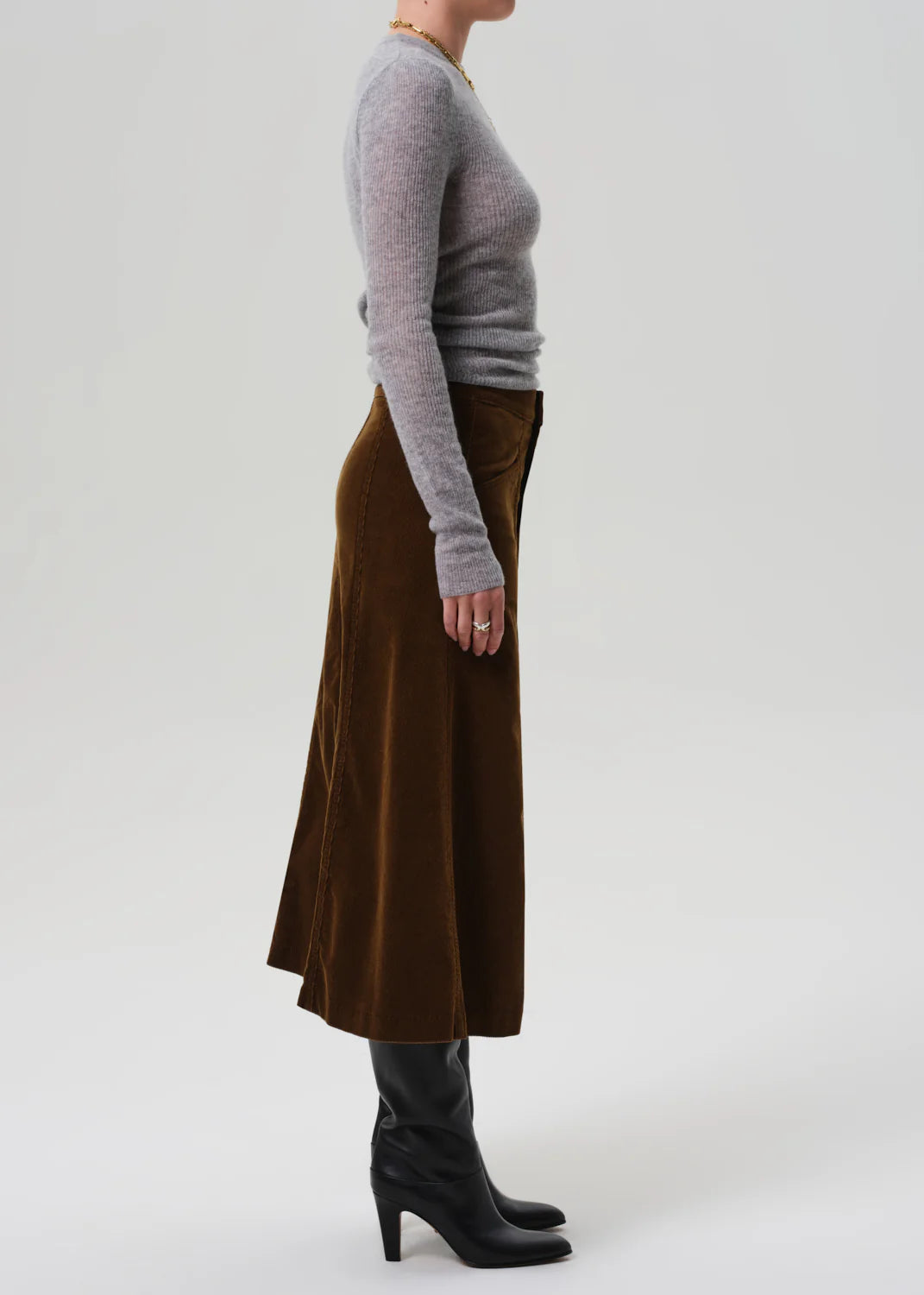 Devin A Line Corduroy Skirt