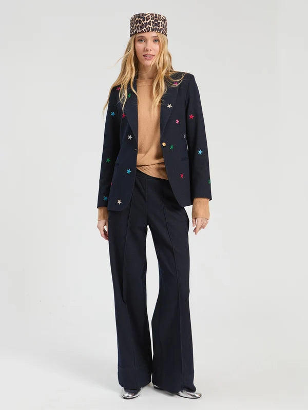 Vilagallo Navy Embroidered Stars Blazer