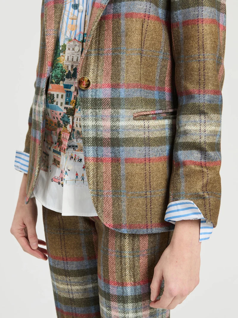 Vilagallo Brown Checked Blazer