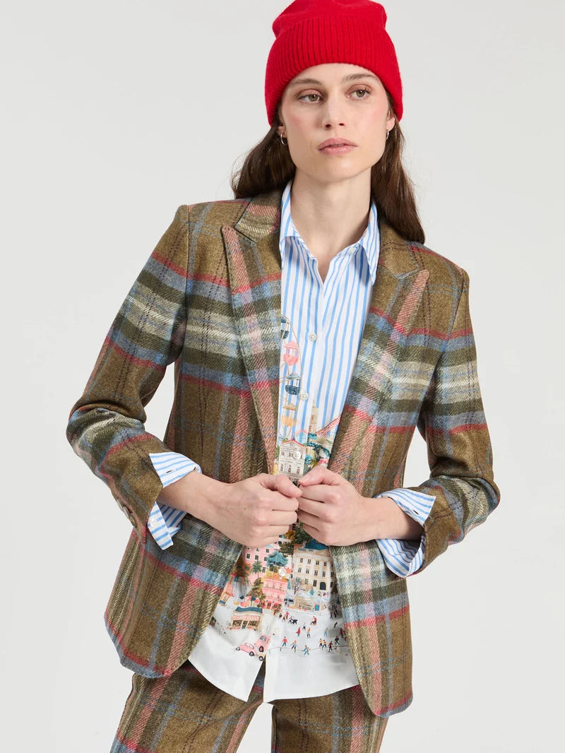 Vilagallo Brown Checked Blazer