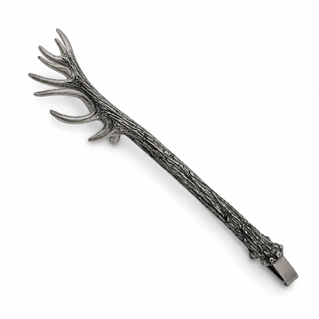Pewter Antler Pattern Ice / Bread Tongs