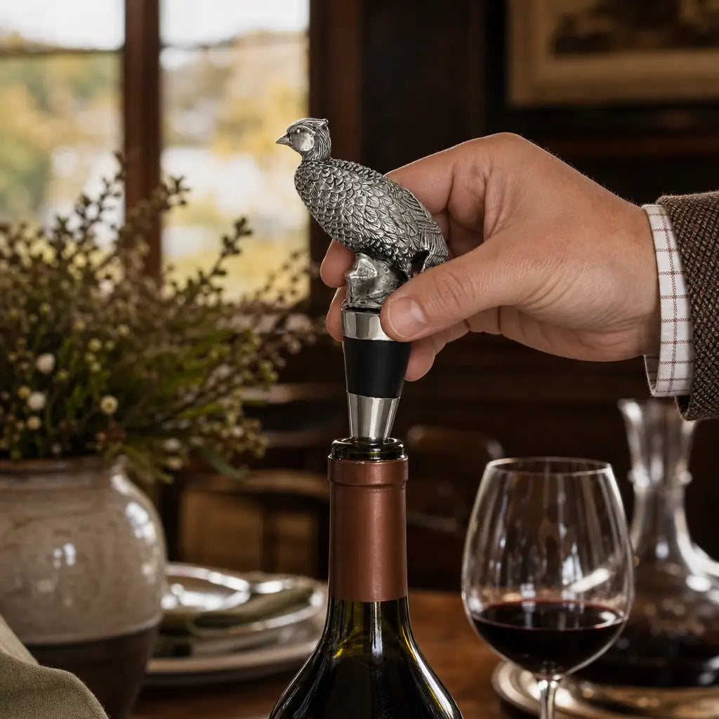 Pewter Pheasant Bottle Stopper