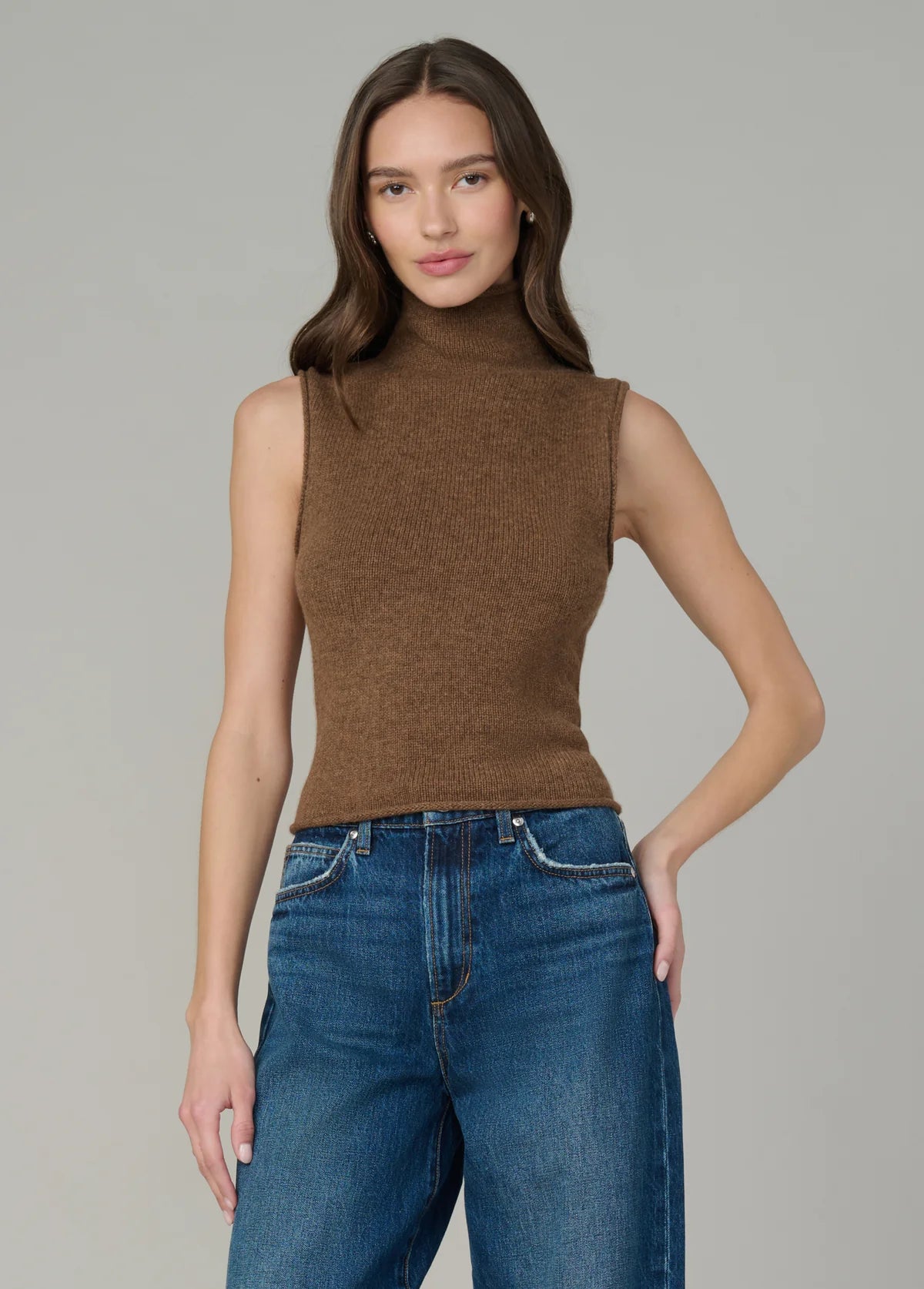 The Stevie Sleeveless Roll Neck Sweater