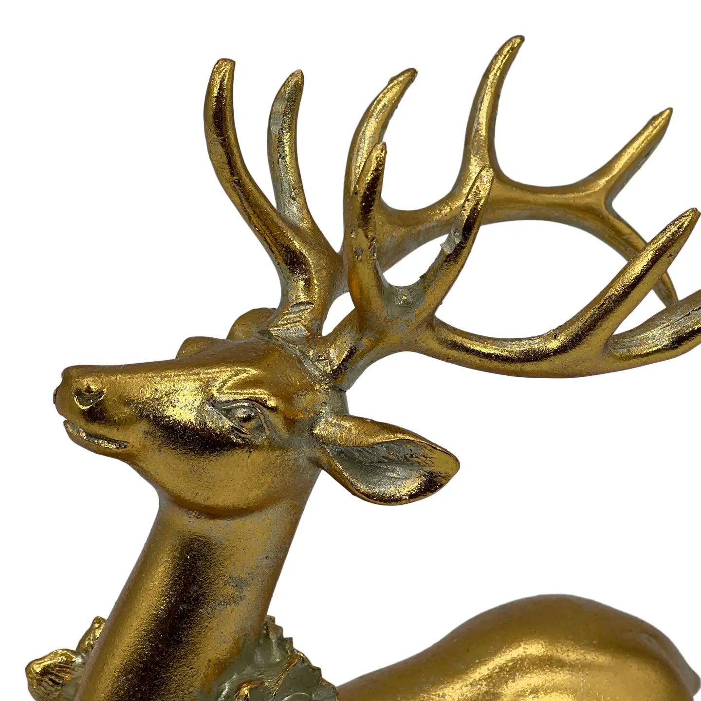 Gold Resin Sitting Reindeer