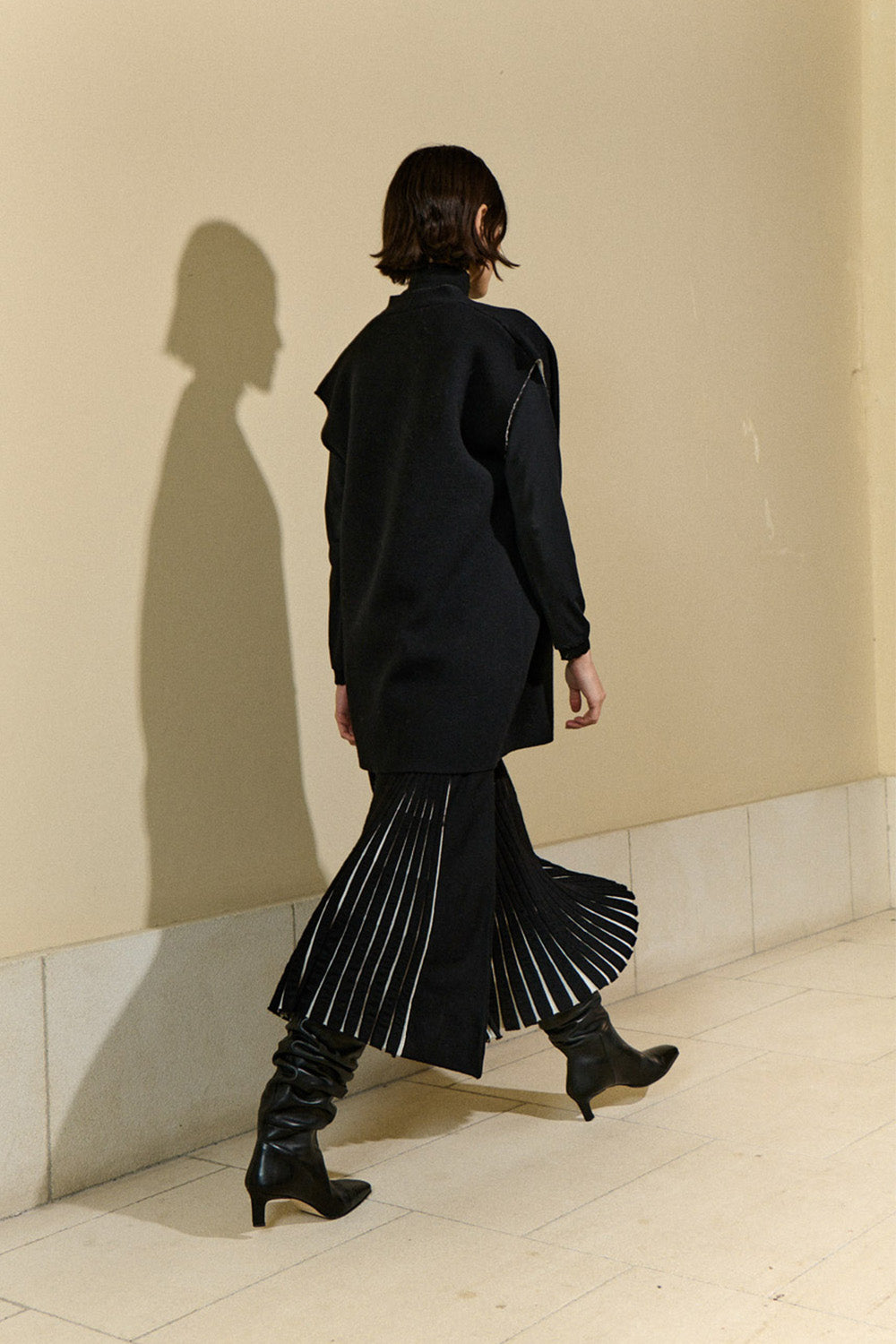 Midi Radial Knit Skirt