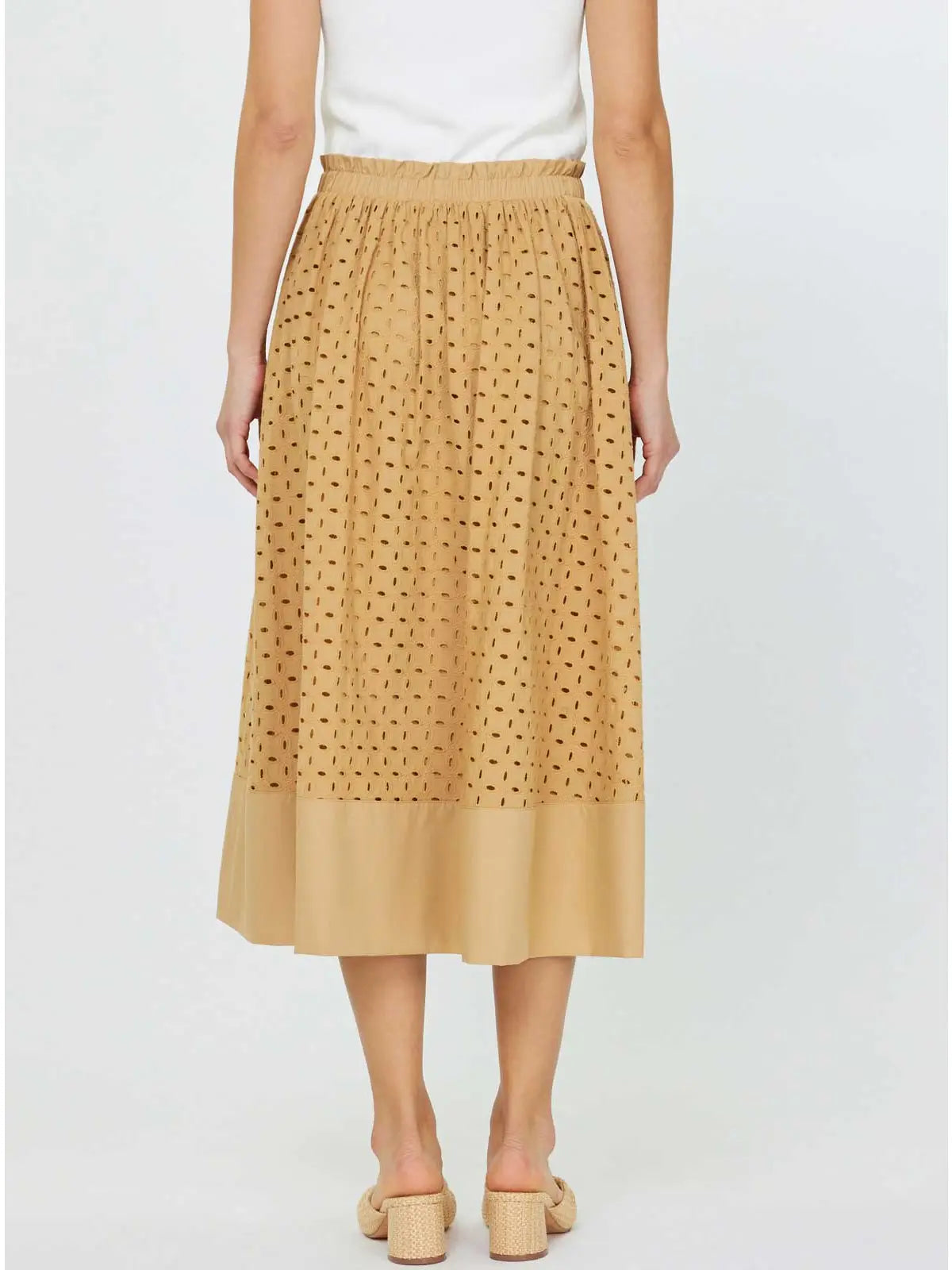 Eyelet Midi Skirt