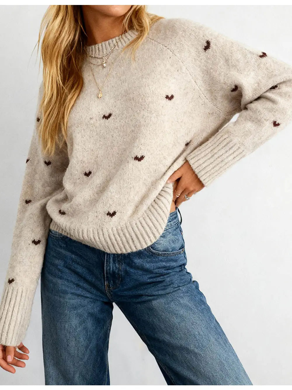 Valentine's Heart Round Neck Sweater