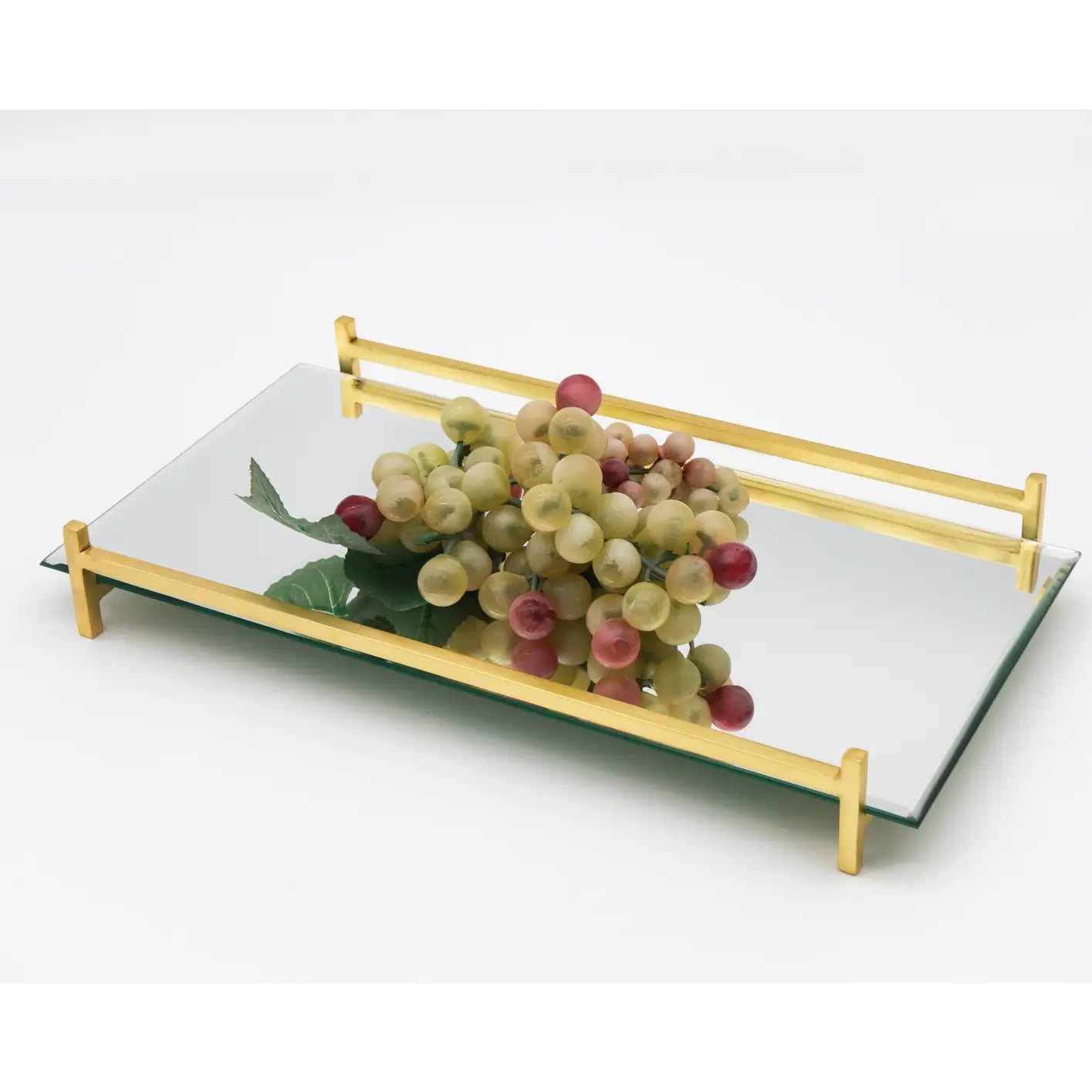 Gold Square Wire Mirror Tray