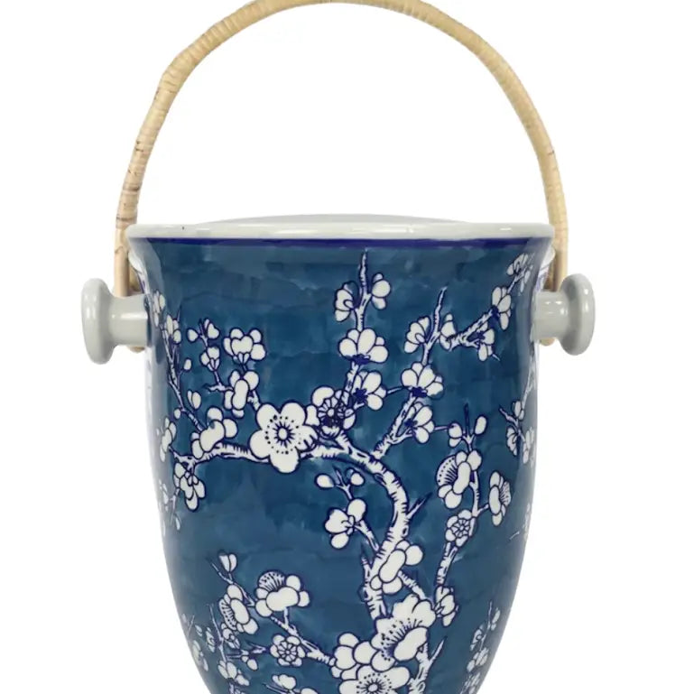 Navy Cherry Blossom Ice Bucket