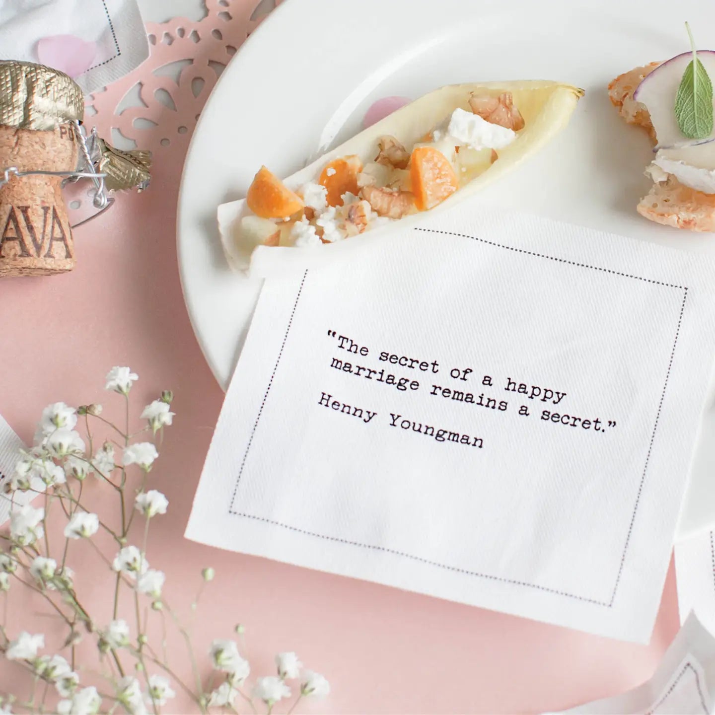 Marriage Quotes Cotton Cocktail Napkins