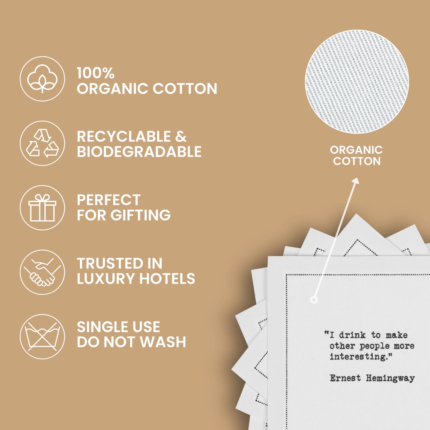 Marriage Quotes Cotton Cocktail Napkins