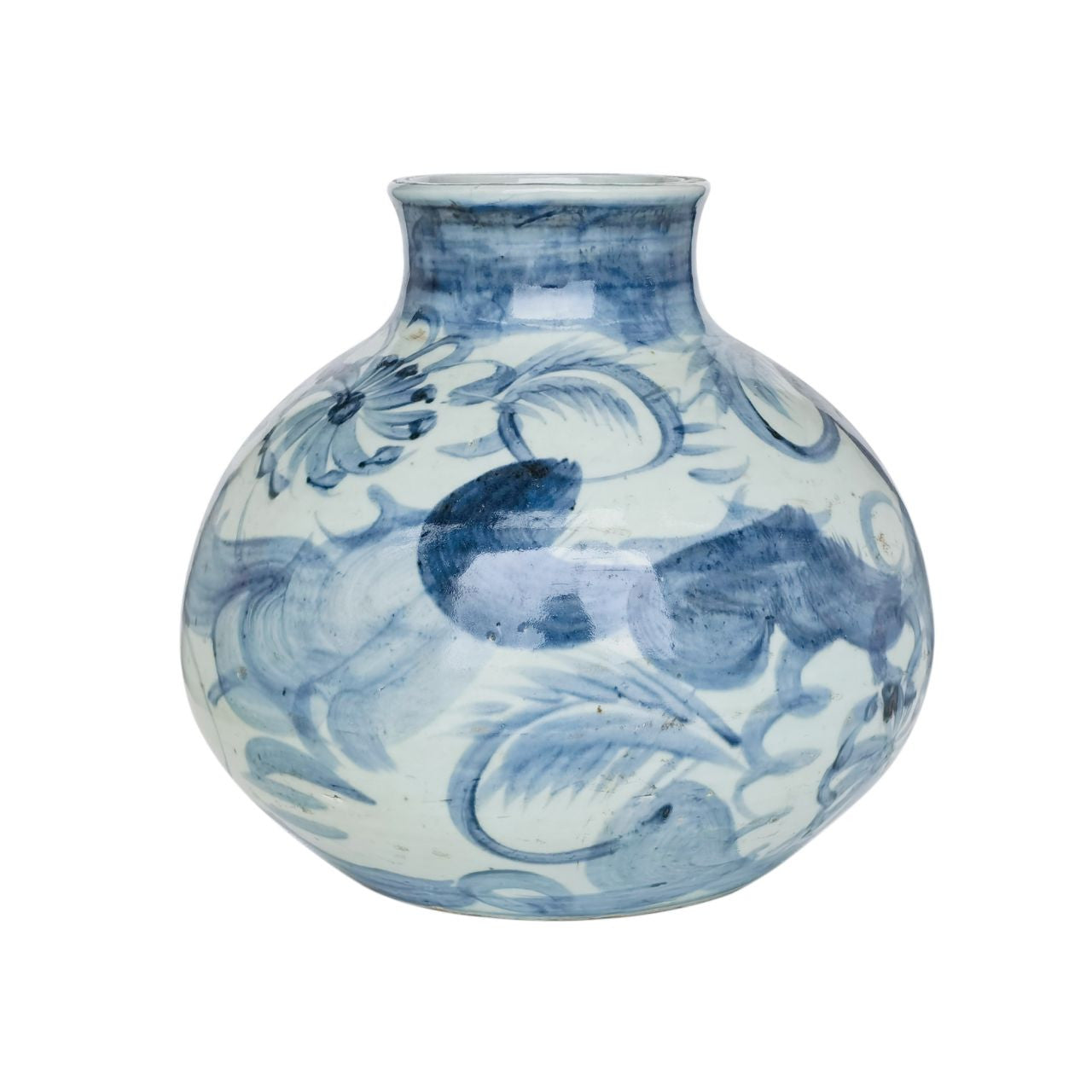 Barclay Butera Couture Blue & White Porcelain Apple Jar