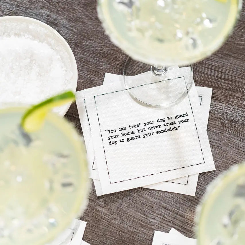 Dog Quotes Cotton Cocktail Napkins