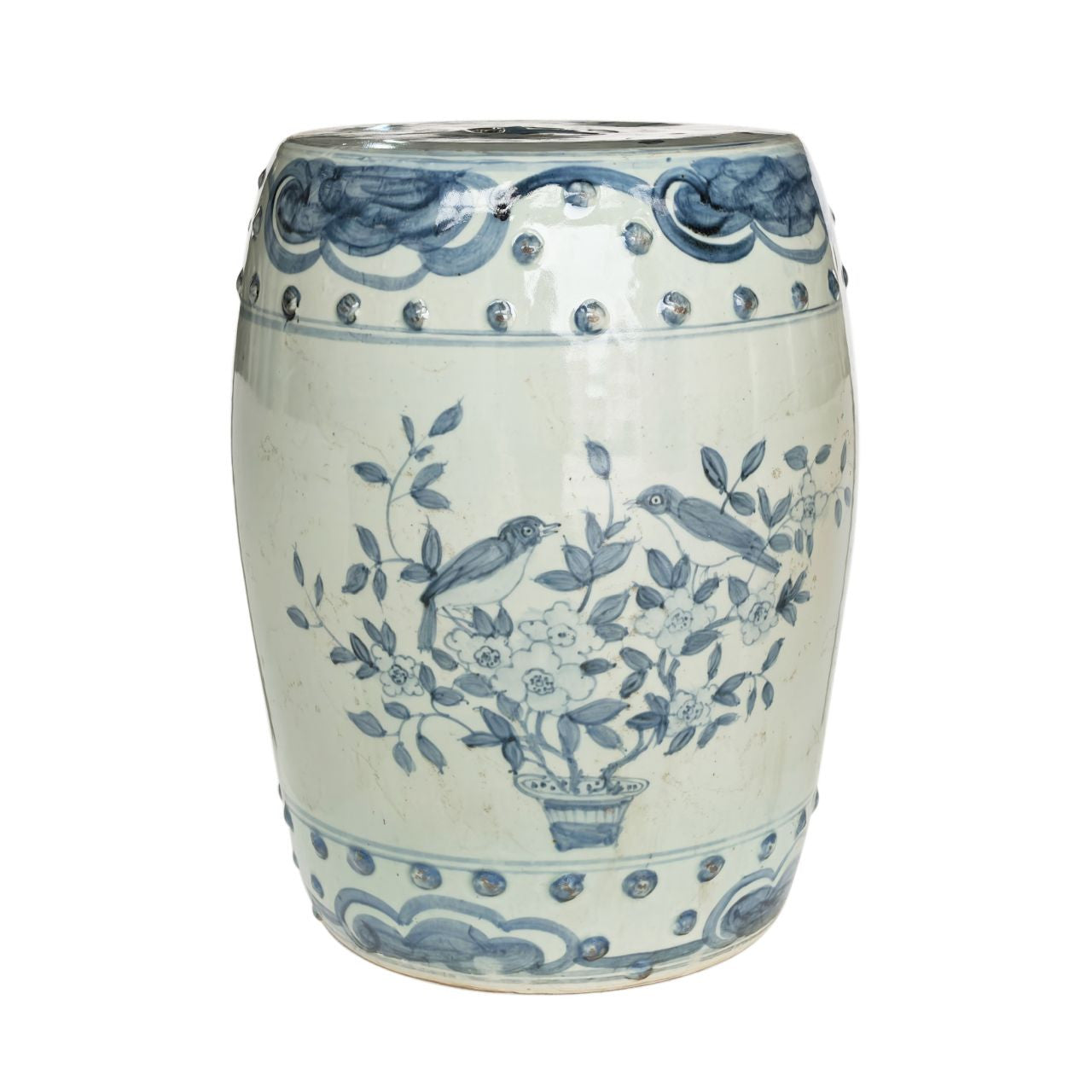 Barclay Butera Couture Blue & White Porcelain Garden Stool English Garden