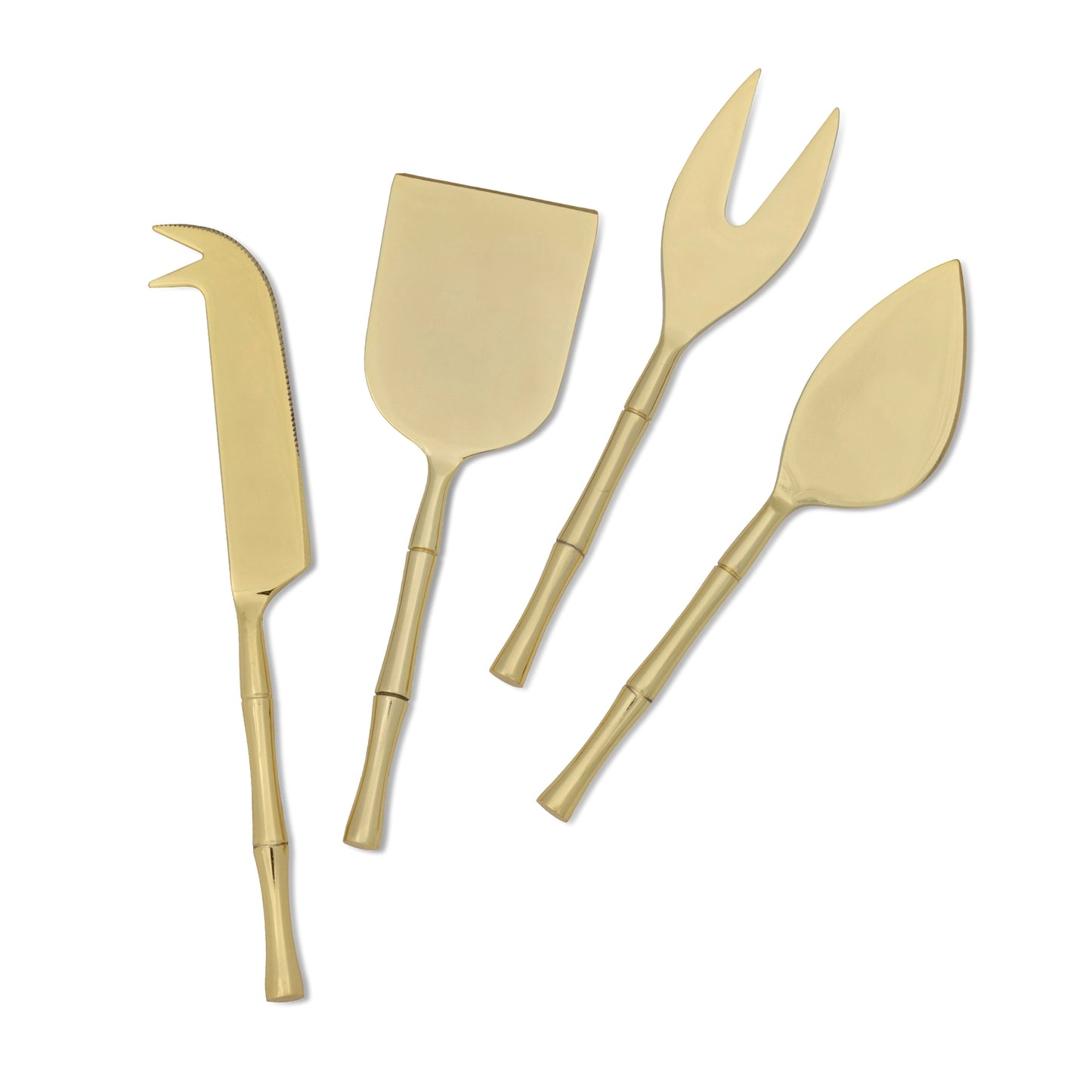 Bamboo Motif Gold Cheese Servers