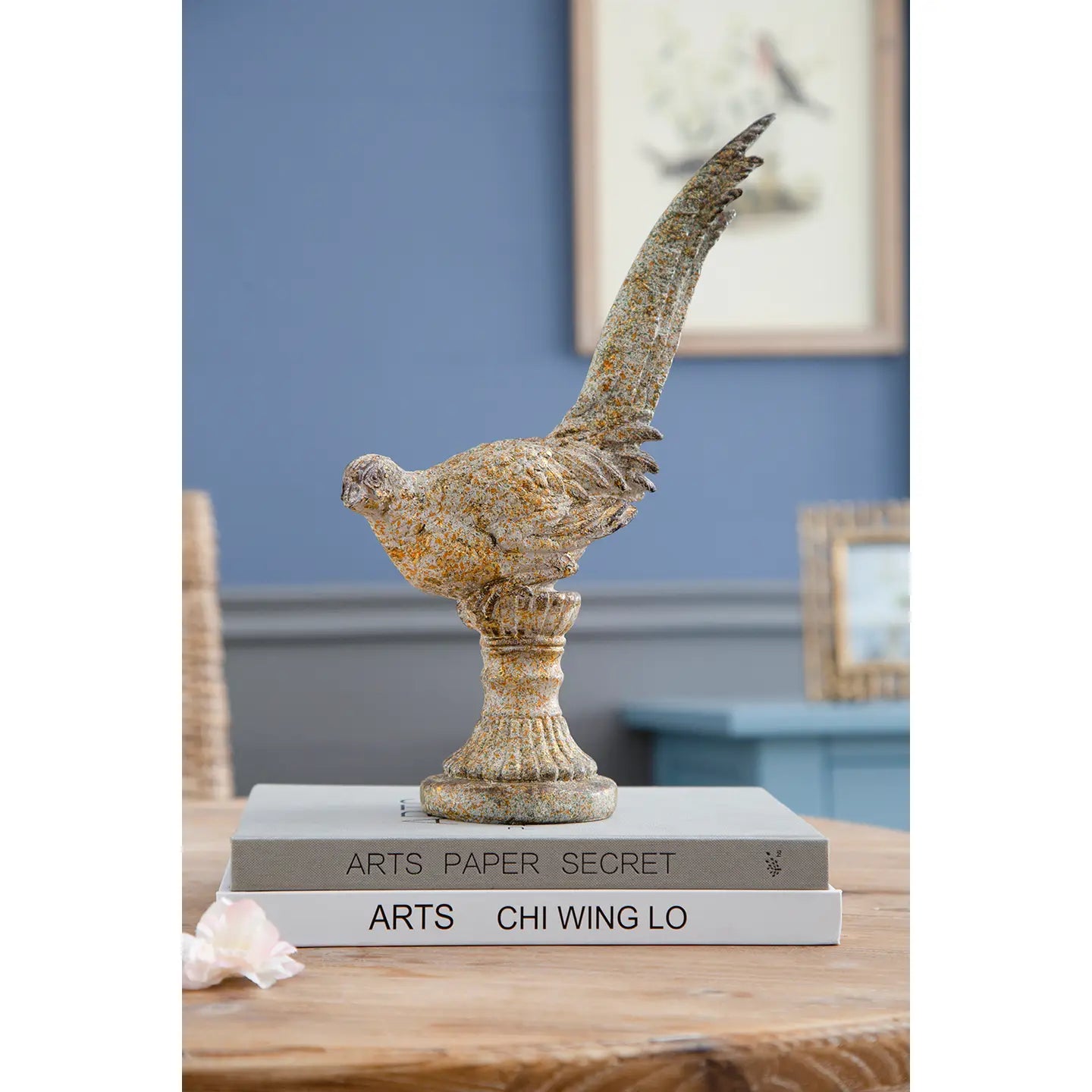 Antique White Pheasant Sculpture