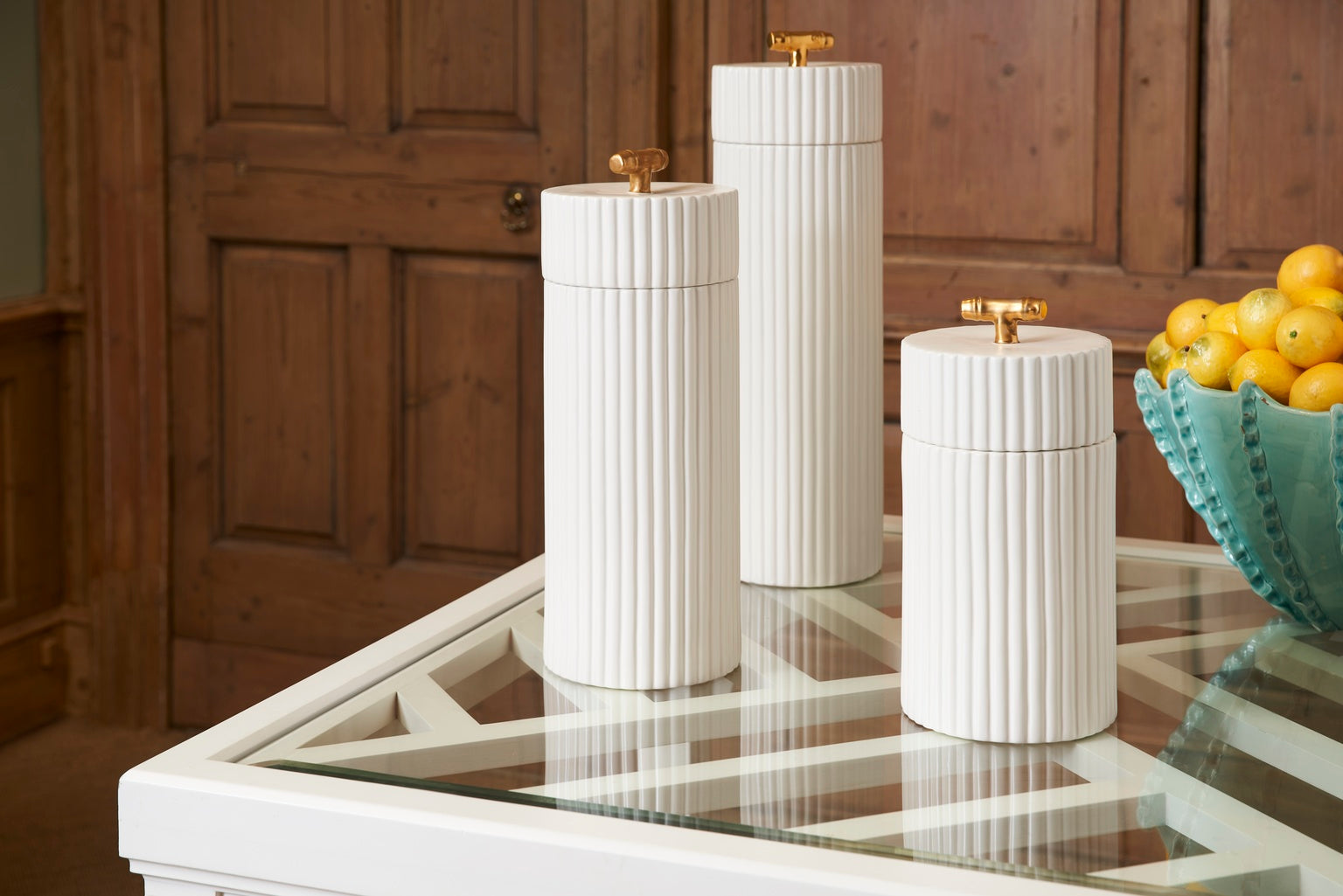 White Bamboo Canisters