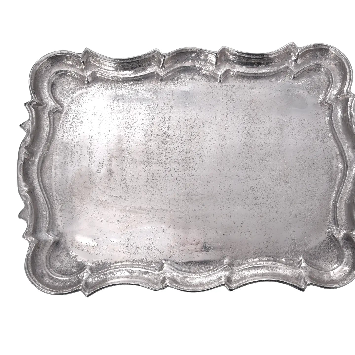 Cast Aluminum Rectangular Baroque Tray