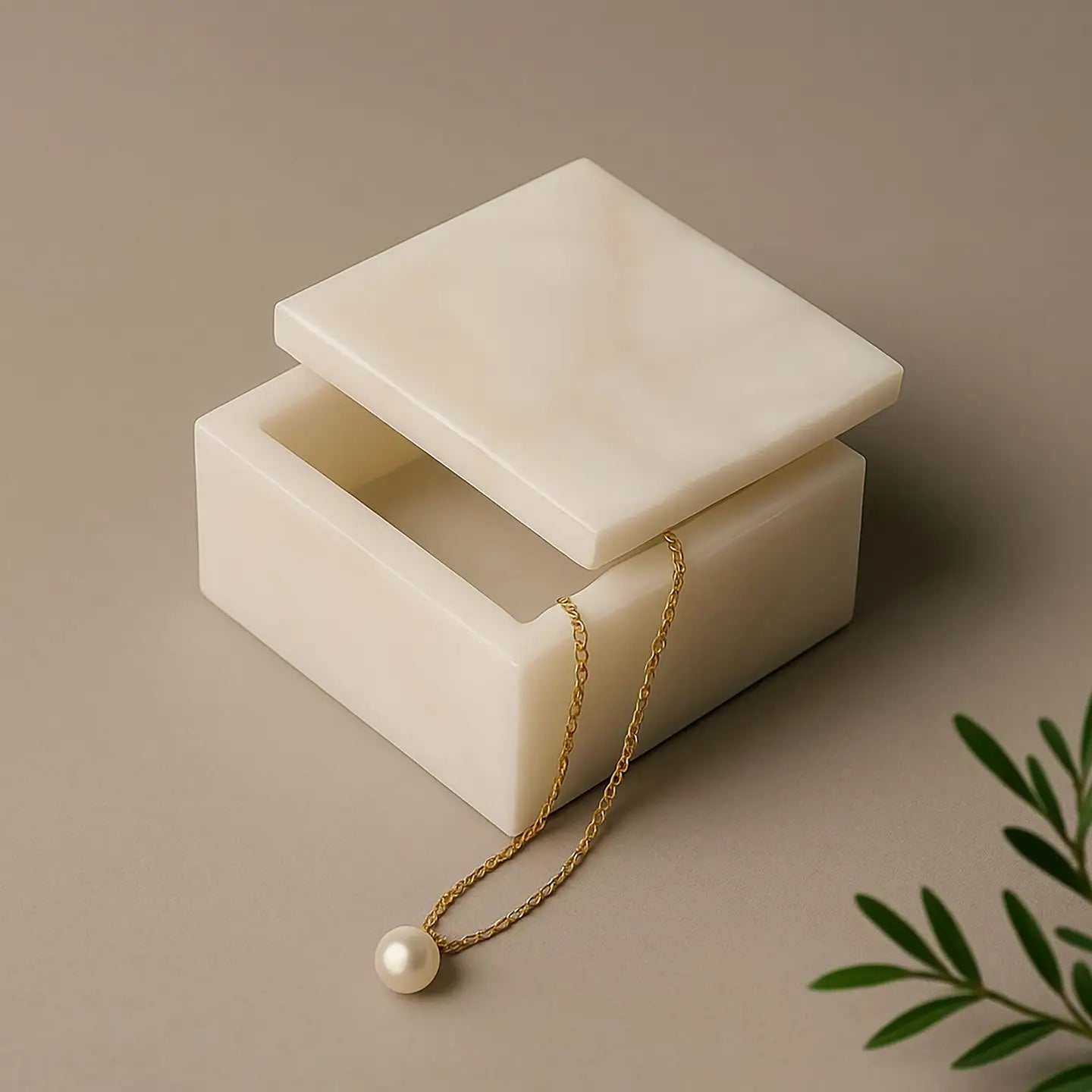 Small Alabaster Square Box