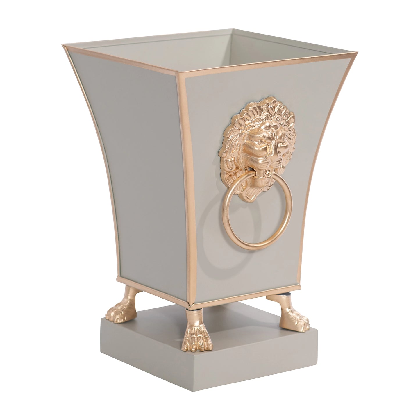 Lion Fluted Square Cachepot Planter