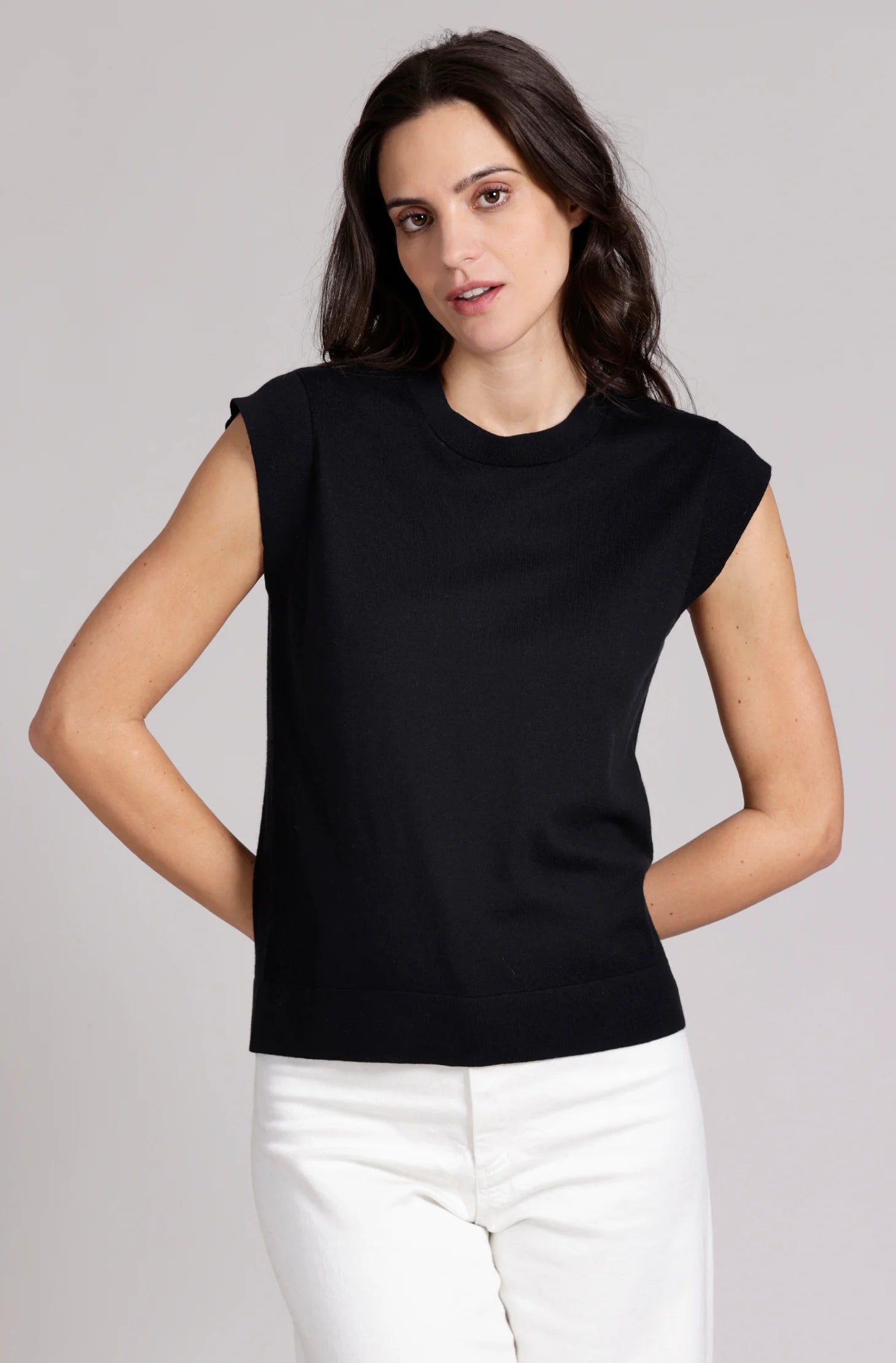 Supima Cotton Cap Sleeve Crew