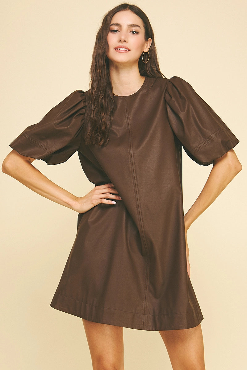 PC Leather Tunic Dress