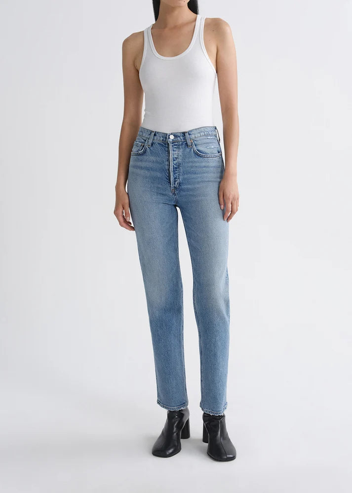 90's Pinch Waist High Rise Straight Long in Renew