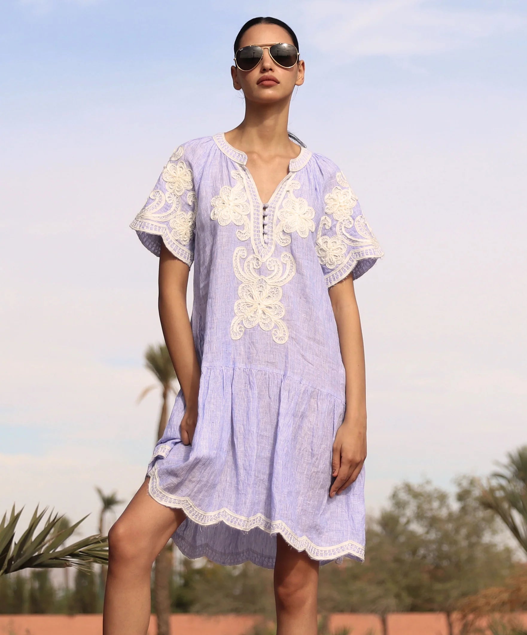 Amaranta Dress Blue Stripes