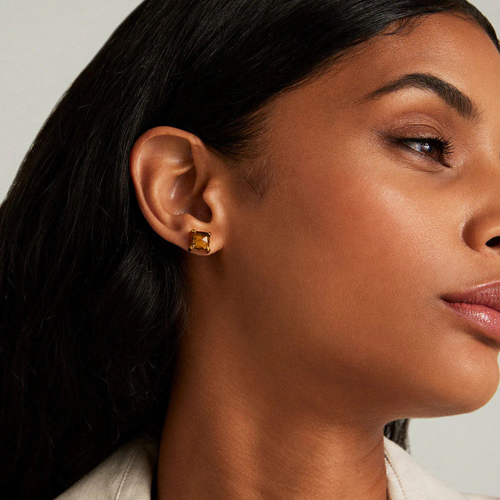Nomad Midi Gemstone Stud Earrings