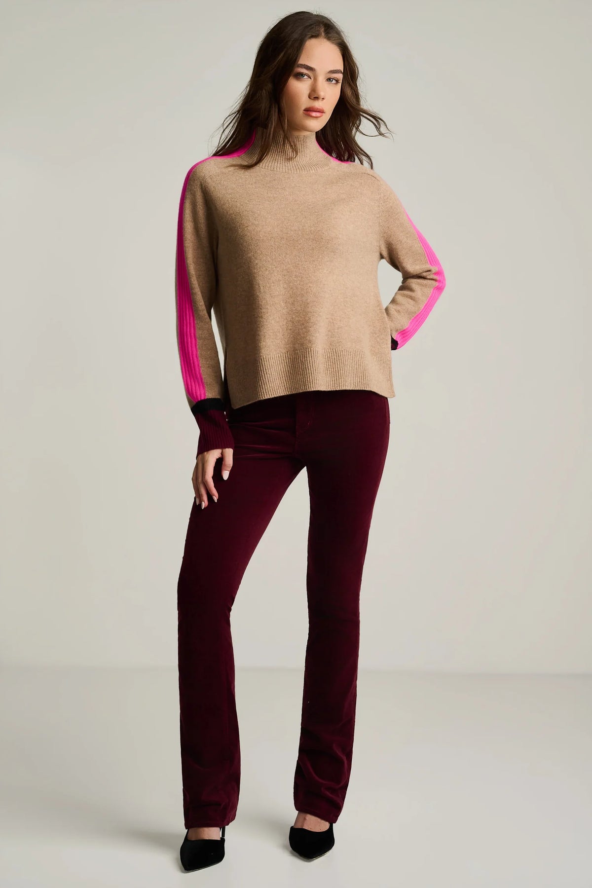 High Spirits Cashmere Sweater in Biscuit
