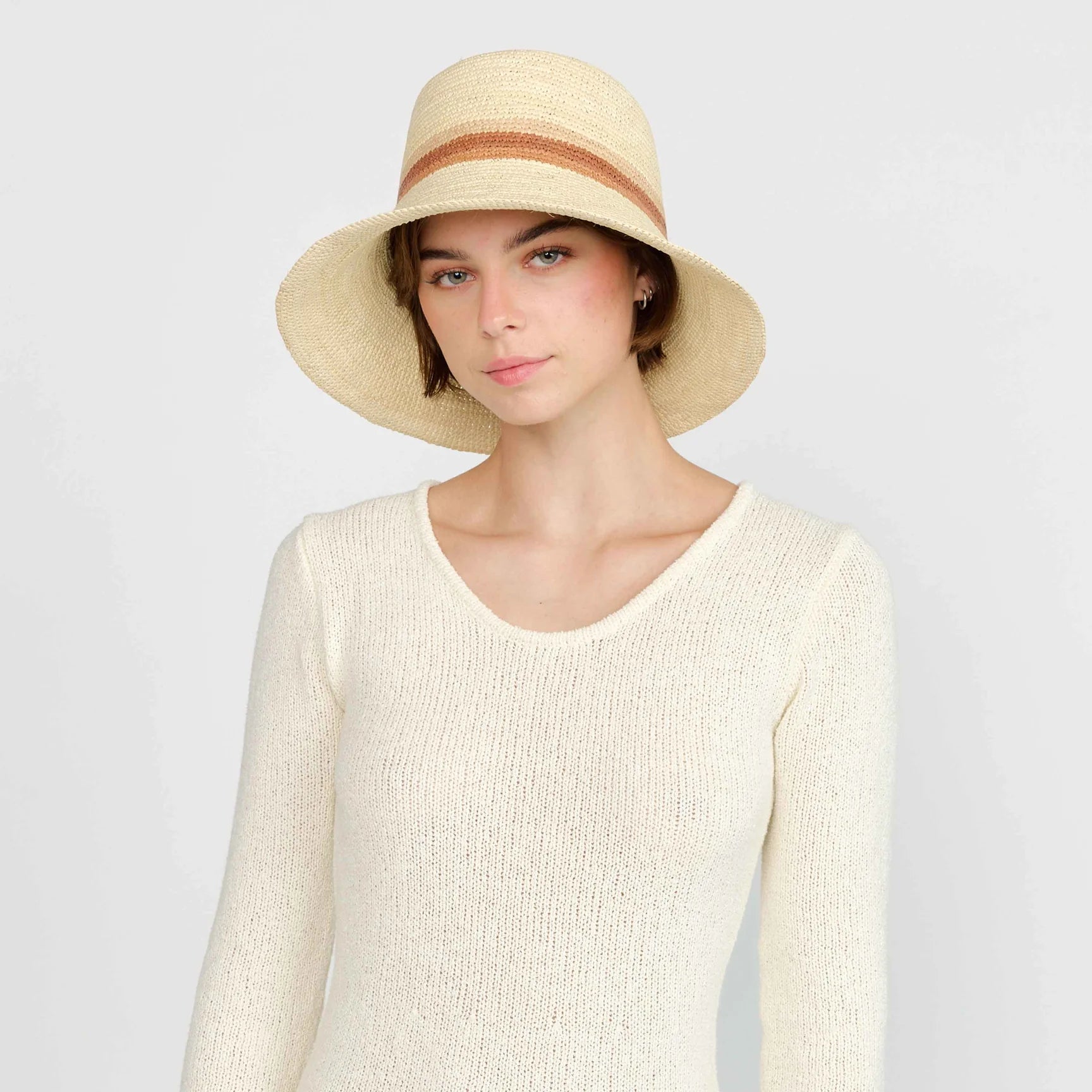 Double Striped Crochet Bucket Hat