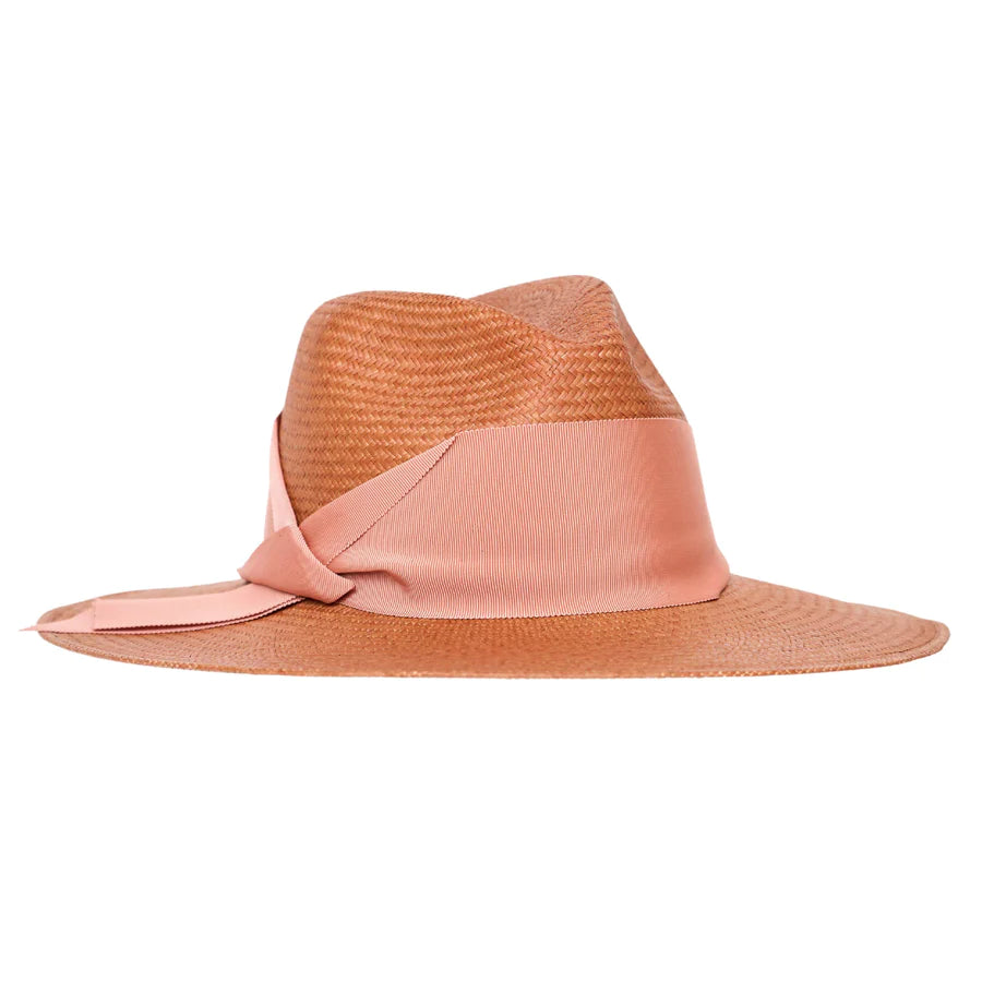 Gardenia Hat: Pecan/Salmon