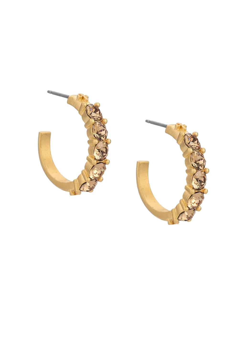 Cinq Austrian Crystal Gold Huggies