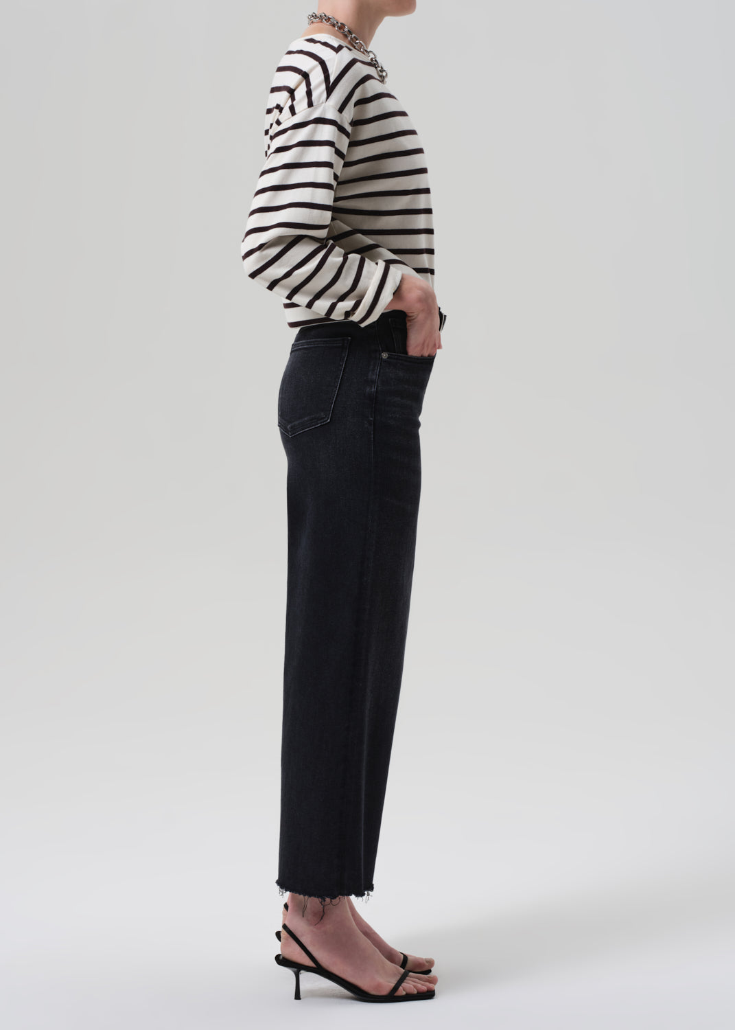 Lyra Wide Leg Crop Raw Hem