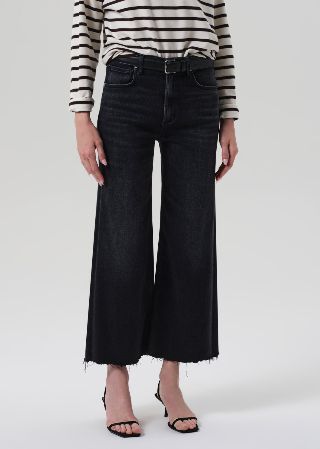 Lyra Wide Leg Crop Raw Hem