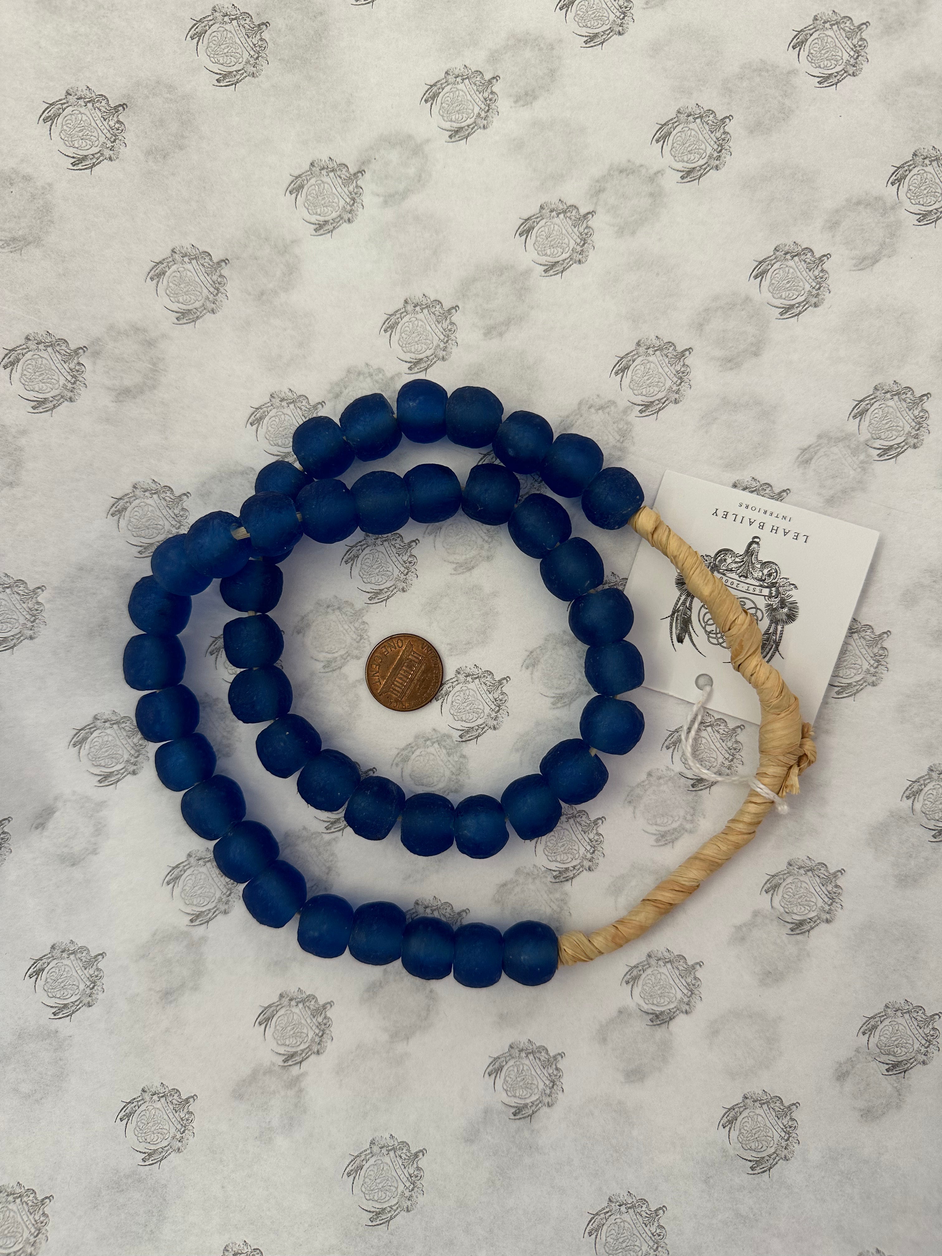 14mm Teal Blue Recycled Glass Beads