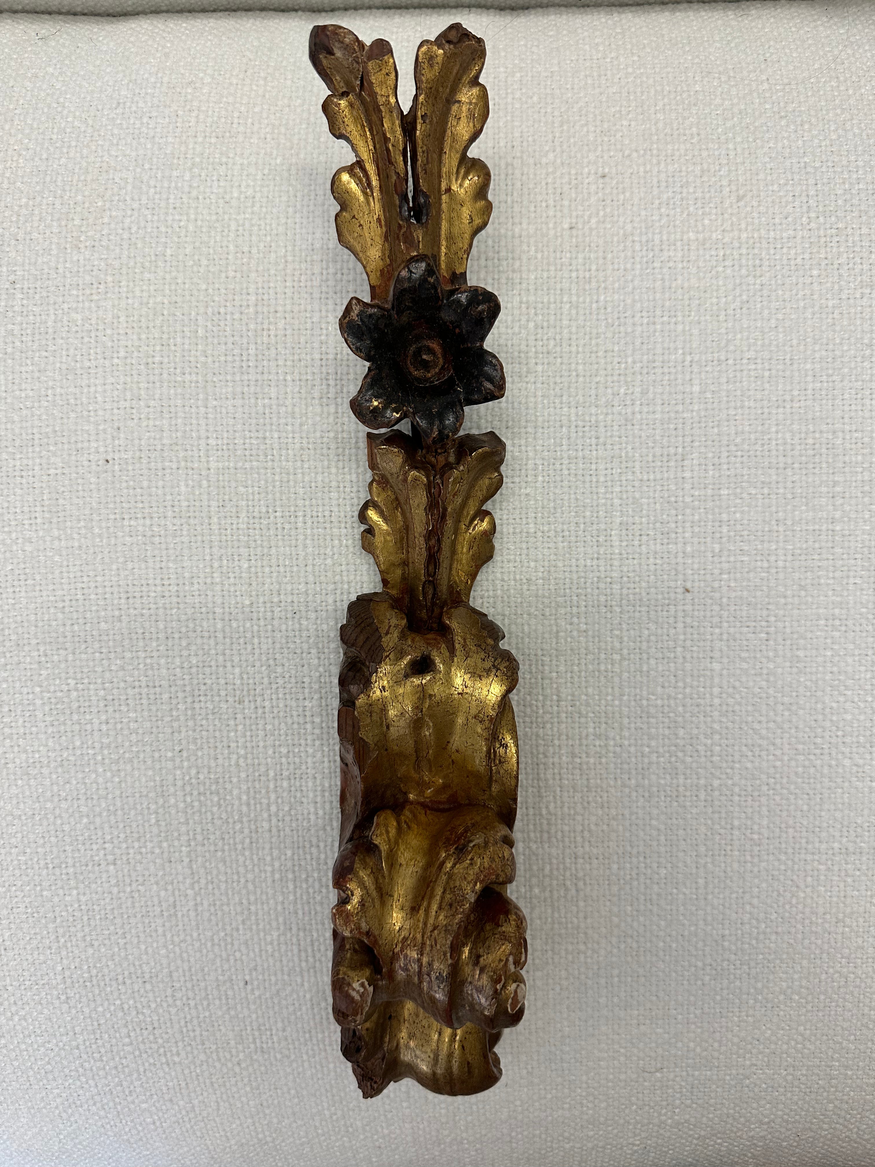 Antique Gilt Fragment with Flower